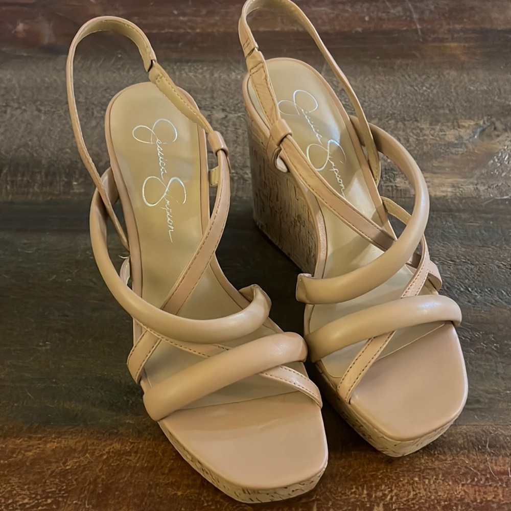 Jessica Simpson Simina Cork Wedge Sandals size 9